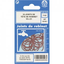 Joint en fibre pour tête de robinet - ⌀18 x 21 mm - Lot de 18 - GRIPP - Joint fibre de tête de robinet - BR-790230