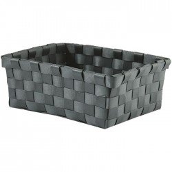 Panier de rangement - Tressé - Gris - 19 x 8 x 14 cm - MSV - Accessoires salle de bain - DE-519075