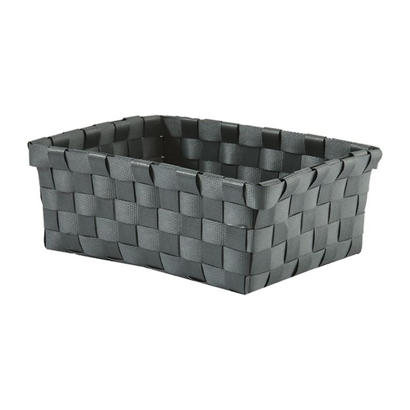 Panier de rangement - Tressé - Gris - 19 x 8 x 14 cm - MSV - Accessoires salle de bain - DE-519075