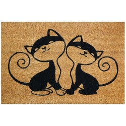 Tapis d'entrée - Coco Naturel - Chats - 40 x 60 cm - ID MAT - Tapis - DE-527607