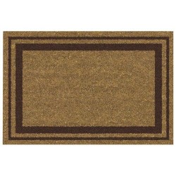 Tapis d'entrée - Coco Naturel - Liserés marrons - 40 x 60 cm - ID MAT - Tapis - DE-286864