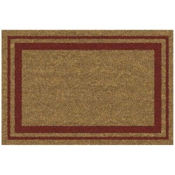 Tapis d'entrée - Coco Naturel - Liserés rouges - 40 x 60 cm - ID MAT - Tapis - DE-527623