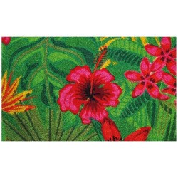 Tapis d'entrée - Coco Naturel - Hibiscus - 45 x 75 cm - ID MAT - Tapis - DE-532441