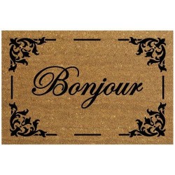 Tapis d'entrée - Coco Naturel - Bonjour - 40 x 60 cm - ID MAT - Tapis - DE-532425