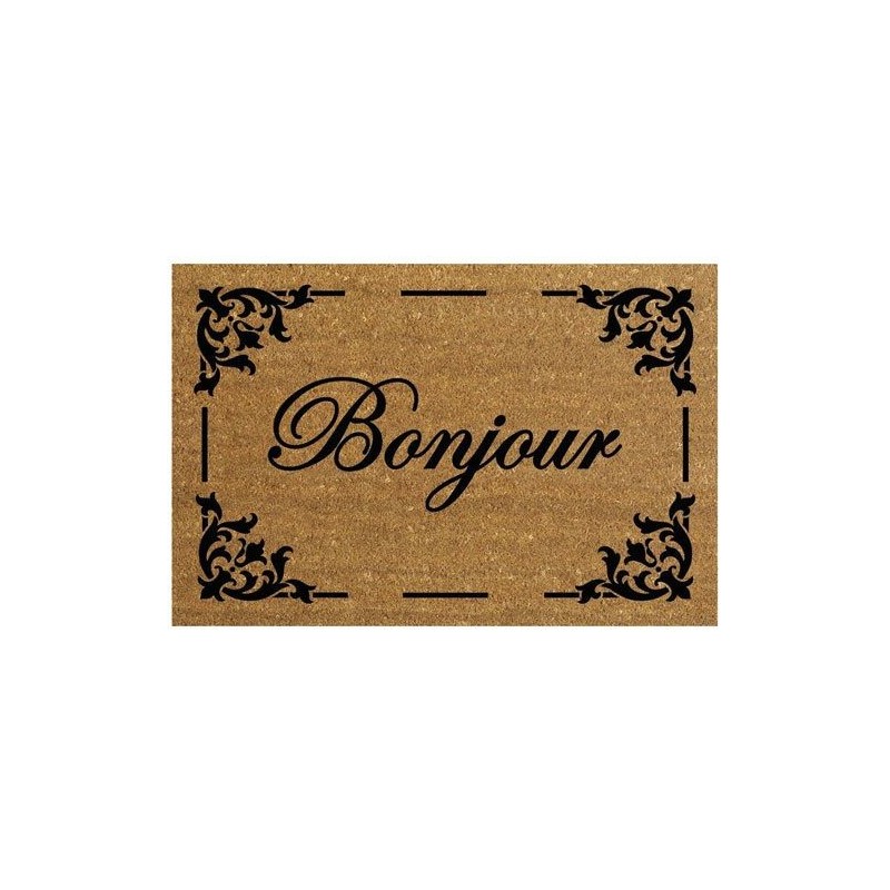 Tapis d'entrée - Coco Naturel - Bonjour - 40 x 60 cm - ID MAT - Tapis - DE-532425