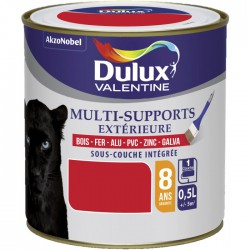 Peinture multi-supports extérieure - Satin - 0.5 L - Rouge coquelicot - DULUX VALENTINE - Peintures - BR-424547