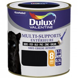 Peinture multi-supports extérieure - Satin - 0.5 L - Noir - DULUX VALENTINE - Peintures - BR-424549