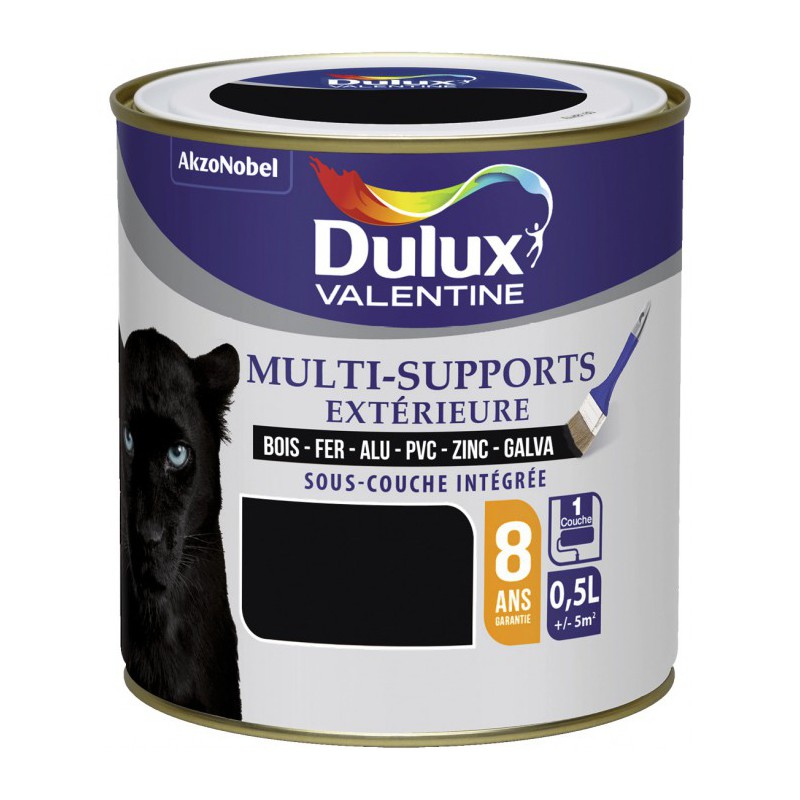Peinture multi-supports extérieure - Satin - 0.5 L - Noir - DULUX VALENTINE - Peintures - BR-424549 Peinture multi-supports extérieure - Satin - 0.5 L - Noir - DULUX VALENTINE - Peintures - BR-424549