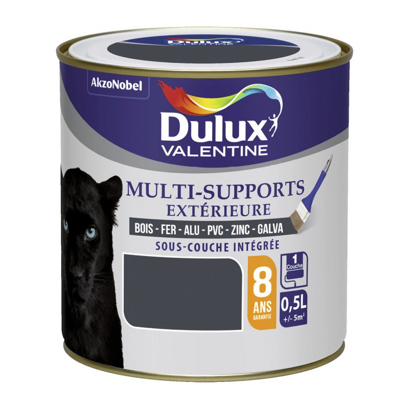 Peinture multi-supports extérieure - Satin - 0.5 L - Gris sombre - DULUX VALENTINE - Peintures - BR-424551