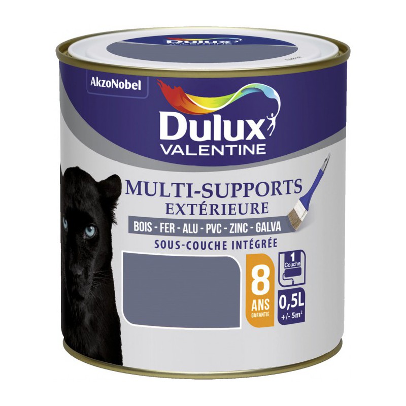 Peinture multi-supports extérieure - Satin - 0.5 L - Titane - DULUX VALENTINE - Peintures - 727958D