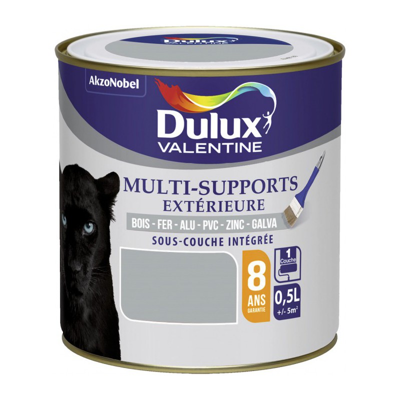 Peinture multi-supports extérieure - Satin - 0.5 L - Gris franc - DULUX VALENTINE - Peintures - BR-424555 Peinture multi-supports extérieure - Satin - 0.5 L - Gris franc - DULUX VALENTINE - Peintures - BR-424555