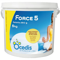 Chlore multifonction - Force 5 / 250 - 5 Kg - OCEDIS - Traitement / réparation piscine - 156250050O