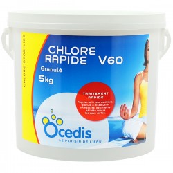 Chlore rapide en granulé - V 60 - 5 Kg - OCEDIS - Traitement / réparation piscine - 165000050O