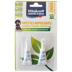 Pipettes répulsives tiques et puces x 2 - Pour chien moyen ou petit - VITAKRAFT - Chiens - DE-195983