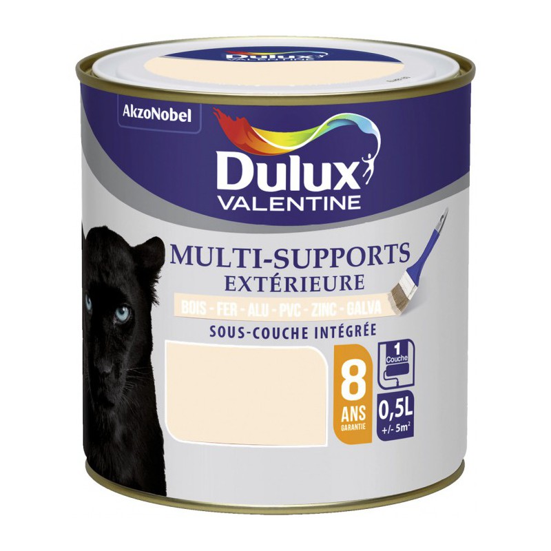 Peinture multi-supports extérieure - Satin - 0.5 L - Blanc cassé - DULUX VALENTINE - Peintures - BR-424539