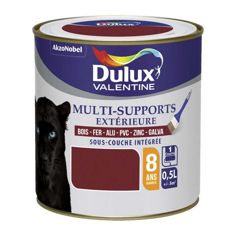 Peinture multi-supports extérieure - Satin - 0.5 L - Rouge basque - DULUX VALENTINE - Peintures - BR-424545