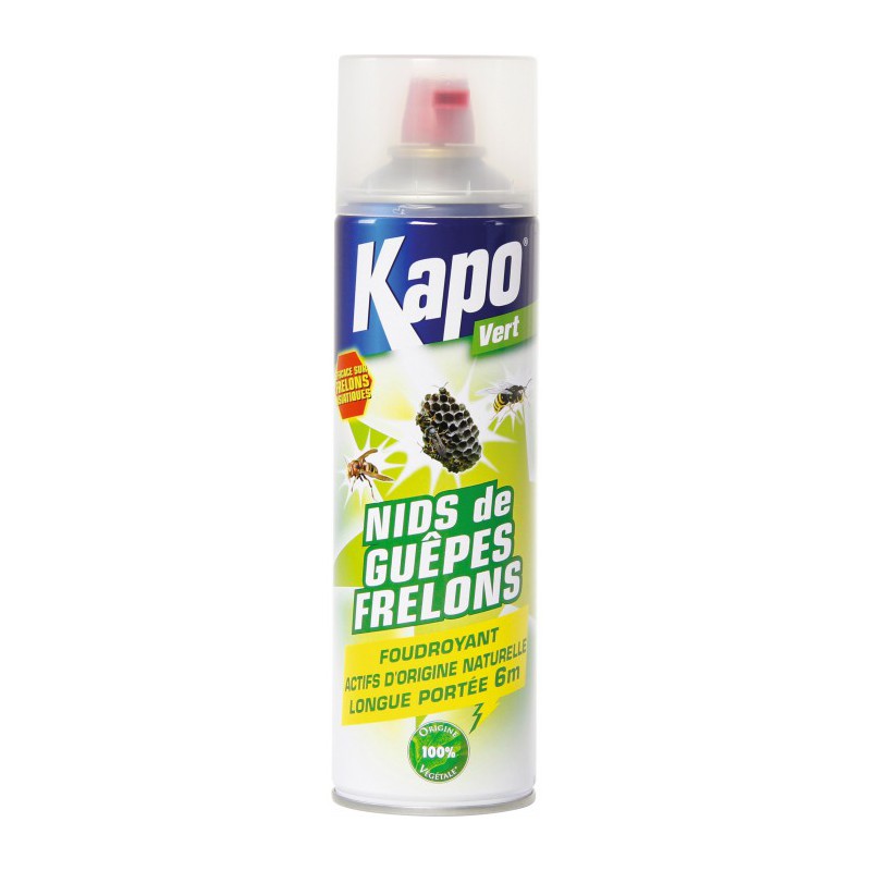 Aérosol insecticide naturel nids de guêpes et frelons - 500ml - KAPO - Insectes volants - BR-200818