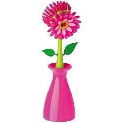 Brosse vaisselle + support - Flower Power - VIGAR - Entretien de la vaisselle - DE-676676