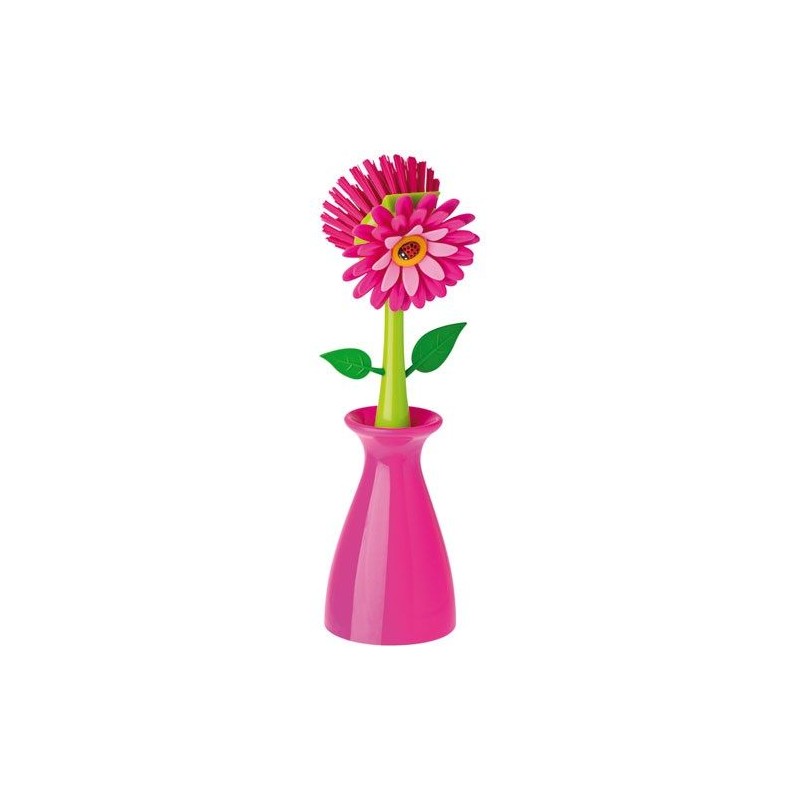 Brosse vaisselle + support - Flower Power - VIGAR - Entretien de la vaisselle - DE-676676