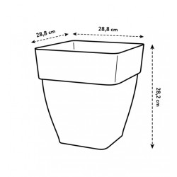 Pot carré - Vibia Campana - H. 28.2 / L. 28.8 cm - Vert cendré - ELHO - Pots carrés - DE-562588