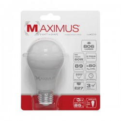 Ampoule LED bulb - E27 - 9 Watts - Maximus - DURACELL - Ampoules LED - DE-234443