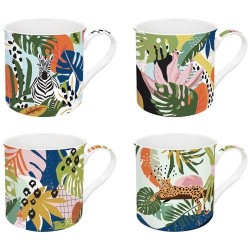 Coffret de 4 mugs - Ambiance Tropicale - EASY LIFE - Tasse / Mug - DE-574815