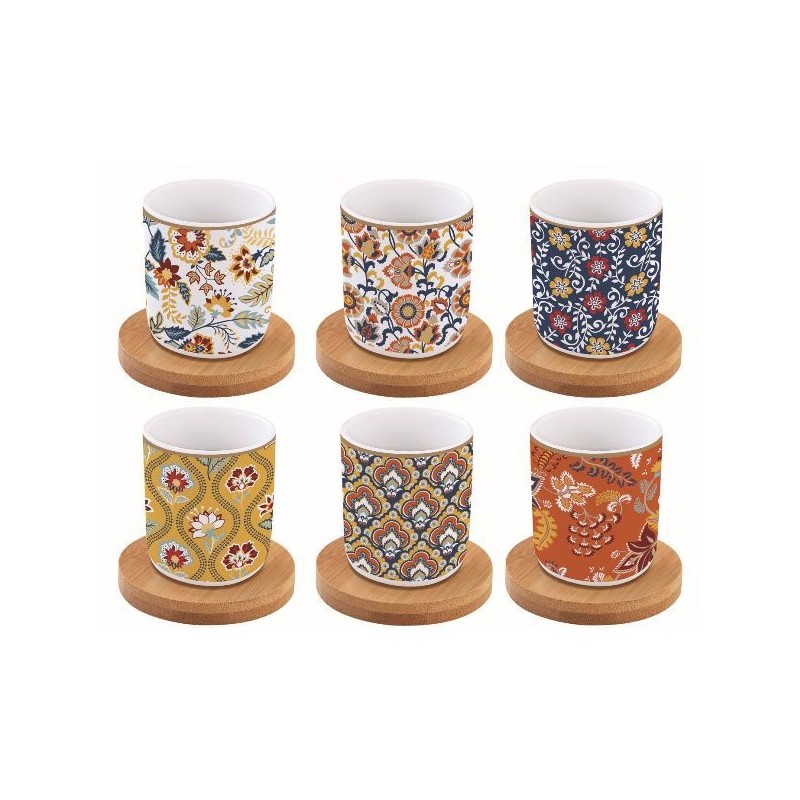 Coffret de 6 tasses à café - Cachemire - Porcelaine - EASY LIFE - Tasse / Mug - DE-534462