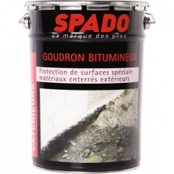 Goudron bitumeux - Anti-humidité - Spécial matériaux enterrés - 4 L - SPADO - Enduit anti-humidité / étanchéité - BR-330880