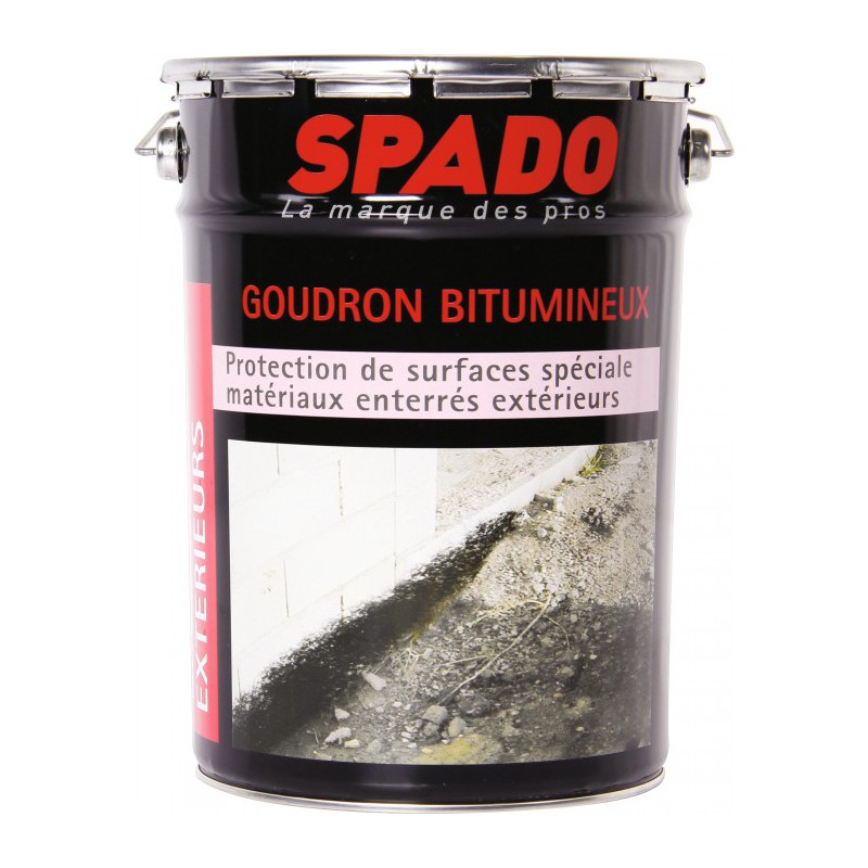 Goudron bitumeux - Anti-humidité - Spécial matériaux enterrés - 4 L - SPADO - Enduit anti-humidité / étanchéité - BR-330880