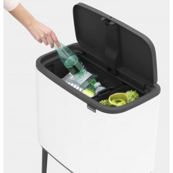 Poubelle sur pieds - Bo Touch Bin - compartiments 11 + 23 L - Blanc - BRABANTIA - Poubelle - DE-265471