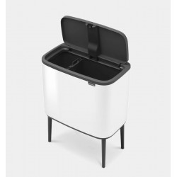 Poubelle sur pieds - Bo Touch Bin - compartiments 11 + 23 L - Blanc - BRABANTIA - Poubelle - DE-265471