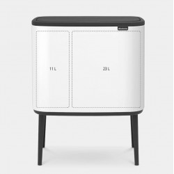 Poubelle sur pieds - Bo Touch Bin - compartiments 11 + 23 L - Blanc - BRABANTIA - Poubelle - DE-265471