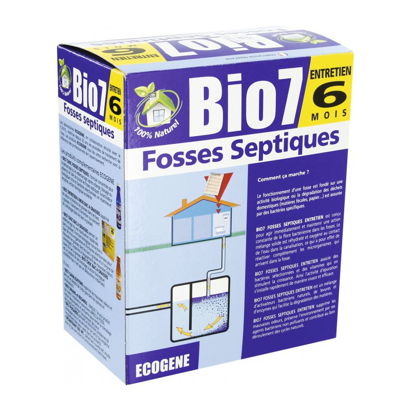 Entretien fosses - 6 x 480 gr - Bio 7 - ECOGENE - Canalisations / fosses - BR-687111