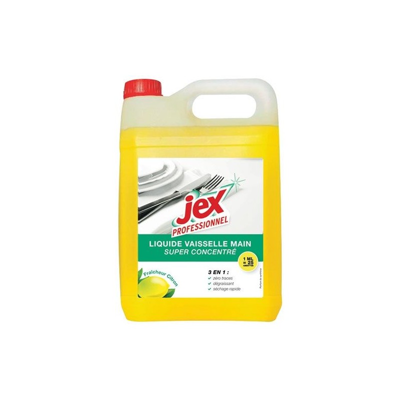 Liquide vaisselle - Super concentré - Citron - 5 L - JEX - Entretien de la vaisselle - DE-511998