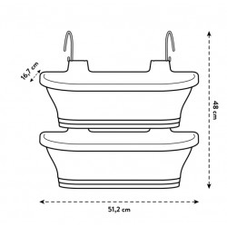 Jardinière double à suspendre - Corsica - Anthracite - ELHO - Jardinières et suspensions - DE-562760