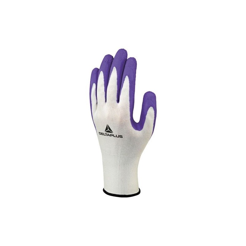 Gants de jardin - Polyester / Latex - Blanc / Violet - Taille 7 - DELTA PLUS - Gants de jardinage - DE-205279