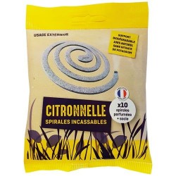 Sachet de 10 spirales type encens - Citronnelle - Anti Moustiques - BOUGIES LA FRANÇAISE - Insectes volants - DE-519208