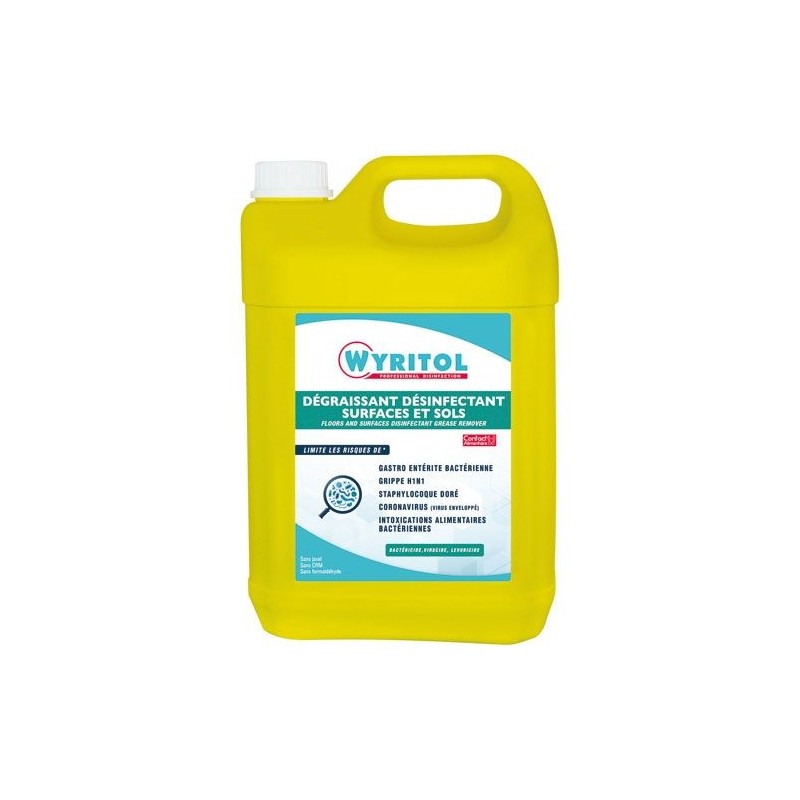 Nettoyant dégraissant / désinfectant - Sols / Surfaces - 5 L - WYRITOL - Hygiène de la maison - DE-566720