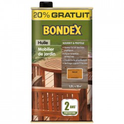 Huile Teck pour rénovation bois - Ravive et protège - 1.2 L - BONDEX - Réparation et rénovation du bois - BR-260455