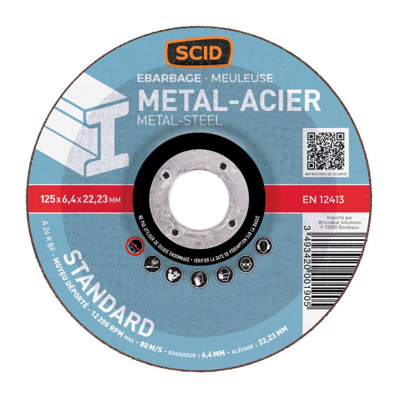 Disque à  ébarder - Métaux - ⌀ 125 mm - SCID - Disque - BR-660130