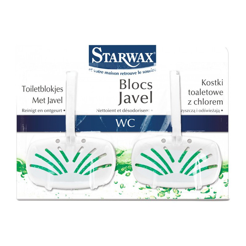 Bloc WC - Javel - 2 x 40 gr - STARWAX - Entretien des WC - BR-032498