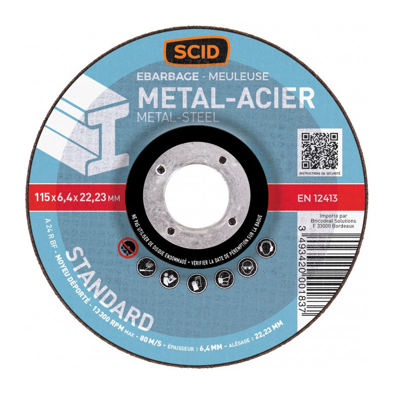 Disque à  ébarder - Métaux - ⌀ 115 mm - SCID - Disque - BR-660129