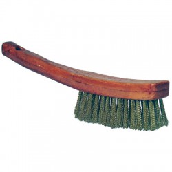 Brosse allongée à  manche - Acier laitonné - GERLON - Brosse de ponçage - BR-012133