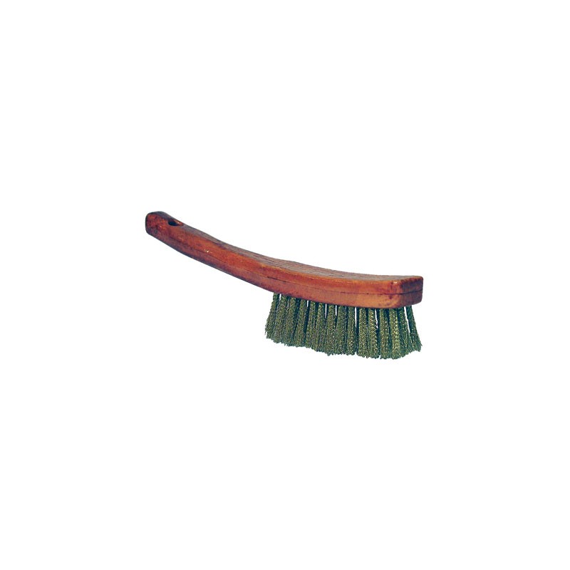 Brosse allongée à  manche - Acier laitonné - GERLON - Brosse de ponçage - BR-012133