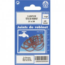 Joint en fibre pour tête de robinet - ⌀21 x 24 mm - Lot de 15 - GRIPP - Joint fibre de tête de robinet - BR-790265