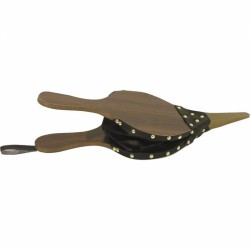 Soufflet en bois et simili cuir - 41 cm - AUBRY GASPARD - Accessoires cheminée / poêle - DE-664490