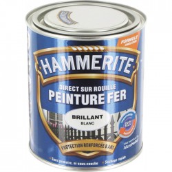 Peinture fer - Blanc brillant - 750 ml - HAMMERITE - Peintures - BR-700478