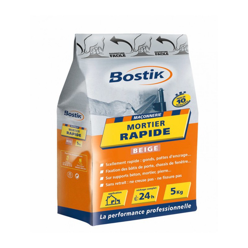 Mortier rapide - Prise 10 Min - 5 Kg - BOSTIK - Mortier - BR-700168