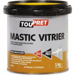 Mastic blanc pour pose de vitres - 1 Kg - TOUPRET - Mastic de fixation - BR-565436