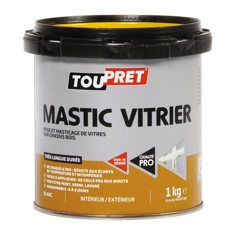 Mastic blanc pour pose de vitres - 1 Kg - TOUPRET - Mastic de fixation - BR-565436